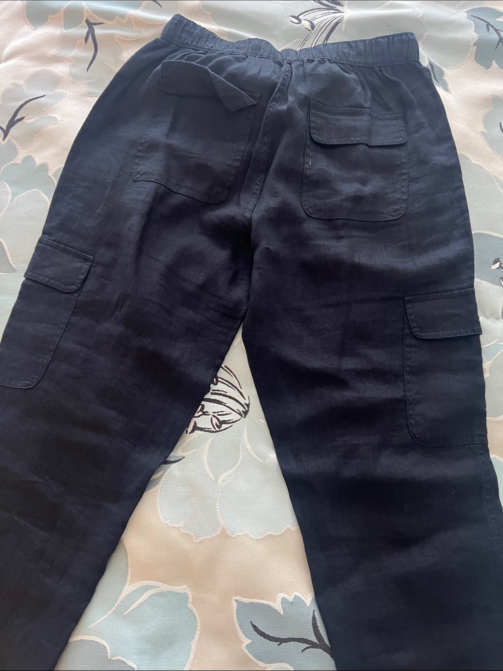 Black women’s size S Cargo Jogger 100% linen Pants NWT - Picture 6 of 7